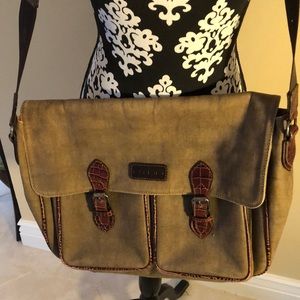 ETRO Unisex Sturdy Canvas Messenger Bag, storage, wide adjustable strap, pockets
